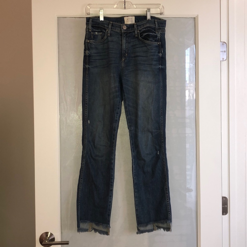McGuire kick flare raw hem jeans
